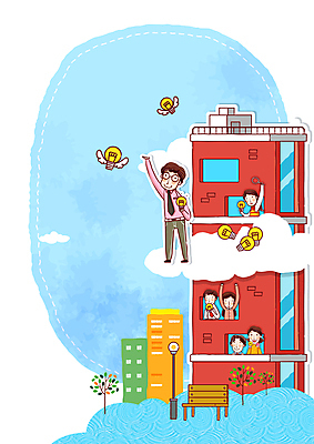 전신 구름 여자 남자 벤치 일러스트 회사 전구 하늘 돋보기 서기 미소 들기 여러명 상반신 성인 건물 파란색 손들기 만세 구경 천사날개 성인만 국내일러스트 AI파일 자연요소 건축물 컬러 다수 날개 의자 비즈니스 모션 천사 표정 사람 파일형식 벡터