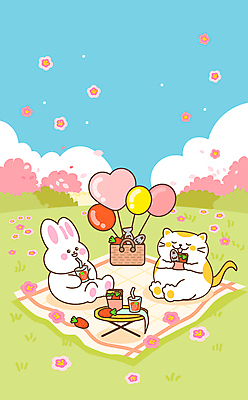 구름 캐릭터 여유 여행 일러스트 탁자 샌드위치 빨대 어류 들기 잔디 사람없음 소풍 바구니 고양이 주스 봄 당근 벚꽃 토끼 돗자리 풍선 일러캐릭터 AI파일 자연요소 식물 계절 꽃 감정 음료 음식 가구 포유류 모션 뿌리채소 반려동물 야외활동 수중동물 파일형식 벡터