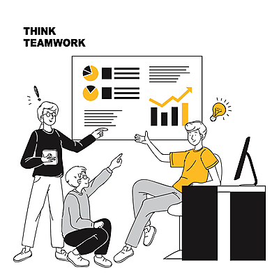 전신 여자 남자 의자 일러스트 비즈니스 그래프 협력 들기 앉기 성인 책 세명 모니터 가리킴 토론 전구모양 성인만 무릎구부리기 국내일러스트 AI파일 모양 포즈 가구 전구 모션 사람 손짓 컴퓨터 파일형식 벡터