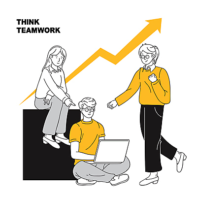 전신 여자 남자 화살표 일러스트 비즈니스 협력 성인 세명 노트북 주먹 가리킴 타이핑 토론 상승 가부좌 성인만 국내일러스트 AI파일 컨셉 모션 사람 앉기 손짓 전자제품 파일형식 벡터