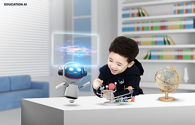 PSD 편집이미지 남자 어린이 과학 책장 실내 한명 소년 상반신 학습 소파 한국인 과학기술 로봇 책상 홀로그램 소년한명만 4차산업 AI_인공지능 이미지편집 1 교육 산업 가구 의자 기술 사람 동양인 내부 남자한명만 소년만 파일형식