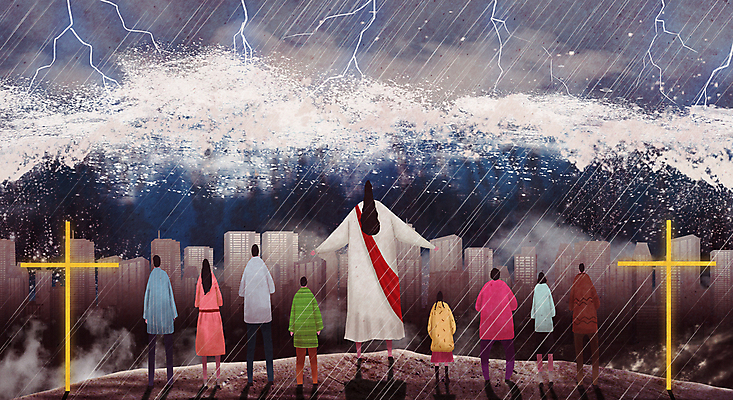 전신 PSD 여자 남자 기독교 어린이 파도 십자가 일러스트 팔벌리기 사랑 소녀 소년 여러명 성인 교회 믿음 희망 예수 하나님 보호 번개 폭우 태풍 기후변화 해일 국내일러스트 감정 종교 바다 다수 컨셉 종교건축 모션 날씨 사람 건물 신_종교 변화 자연재해 파일형식