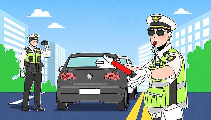 전신 남자 하늘색 일러스트 자동차 들기 상반신 성인 두명 손들기 물기 호루라기 신호 경찰봉 교통경찰 교통정리 성인남자만 국내일러스트 AI파일 육상교통 교통 모션 사람 파란색 경찰 남자만 성인만 파일형식 벡터