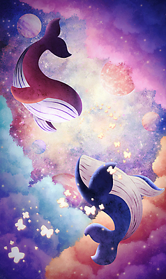 PSD 구름 별 나비 일러스트 상상 하늘 사람없음 판타지 컬러풀 우주 꿈 행성 유성 고래 은하수 성운 몽환 국내일러스트 자연요소 컬러 곤충 컨셉 포유류 자연 수중동물 파일형식