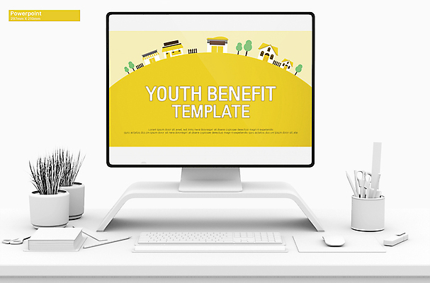 나무 템플릿 주택 사람없음 노란색 PPT 프레젠테이션 복지 문서템플릿 지원 애니형PPT 9P 혜택 청년정책 이미지템플릿 식물 컬러 건물 사회이슈 파일형식