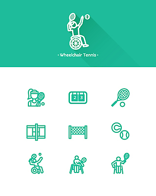 전신 아이콘 여자 스포츠 운동선수 사람모양 한명 들기 앉기 상반신 성인 초록색 픽토그램 테니스 테니스라켓 네트 테니스장 테니스공 장애인 라인아이콘 휠체어 점수판 패럴림픽 성인여자한명만 휘두르기 2D아이콘 AI파일 모양 1 컬러 올림픽 공 스포츠시설 모션 사람 구기 라켓 테니스용품 장애 여자한명만 성인여자만 파일형식 벡터