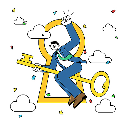 전신 남자 일러스트 성공 열쇠 한명 성인 손들기 주먹 비즈니스맨 승차 열쇠구멍 성인남자한명만 국내일러스트 AI파일 1 컨셉 비즈니스 모션 사람 직장인 남자한명만 성인남자만 파일형식 벡터