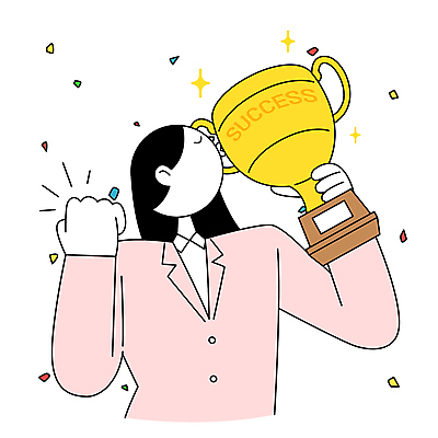 여자 일러스트 성공 키스 한명 들기 상반신 성인 손들기 주먹 비즈니스우먼 트로피 성인여자한명만 국내일러스트 AI파일 1 컨셉 비즈니스 모션 사람 직장인 상_우승 애정표현 여자한명만 성인여자만 파일형식 벡터