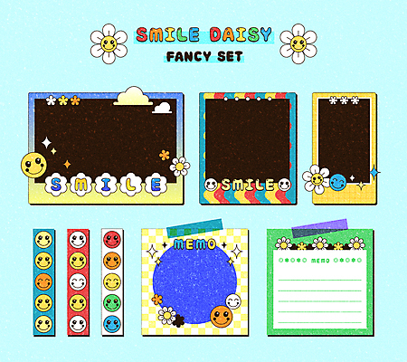 하늘색 백그라운드 패턴 일러스트 프레임 미소 타이포그라피 사람없음 반짝임 메모지 필름 테두리 복고 데이지 팬시 폴라로이드사진 마스킹테이프 키치 국내일러스트 AI파일 문자 꽃 컨셉 무늬 모션 표정 파란색 사무용품 폴라로이드 테이프 파일형식 벡터