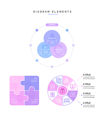교육 분홍색 일러스트 그래프 사람없음 모니터 보라색 칠판 원형 퍼즐 엘리먼트 국내일러스트 AI파일 도형 컬러 컴퓨터 파일형식 벡터