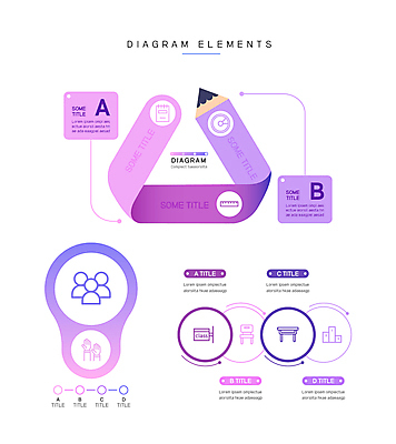 교육 일러스트 그래프 사람없음 연필 보라색 책상 엘리먼트 국내일러스트 AI파일 컬러 가구 학용품 필기구 파일형식 벡터