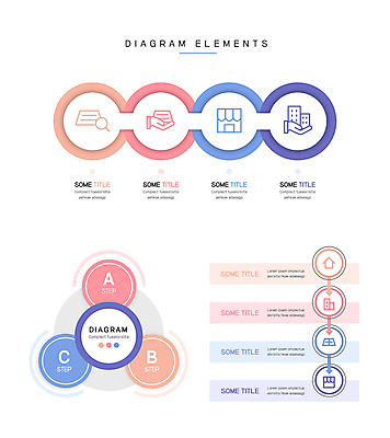 일러스트 비즈니스 그래프 사람없음 건물 원형 엘리먼트 국내일러스트 AI파일 도형 건축물 파일형식 벡터