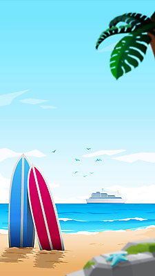 바다 하늘 불가사리 풍경 해변 사람없음 여름 야자수 바위 서핑보드 크루즈 야자수잎 모션그래픽 MP4 MOV 나무 계절 잎 배_교통 극피동물 돌_바위 보드_스포츠 동영상 파일형식