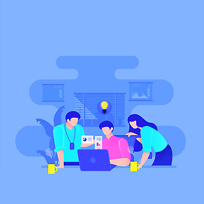 여자 남자 회사 비즈니스 전구 회의 상반신 성인 컵 세명 파란색 노트북 사무 비즈니스맨 비즈니스우먼 동료 얼굴없음 성인만 모션그래픽 MP4 MOV 식기 컬러 관계 사람 전자제품 업무 직장인 동영상 파일형식