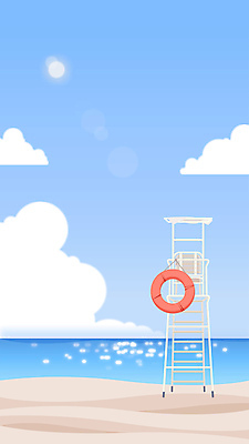 구름 바다 백그라운드 의자 하늘 풍경 해변 사람없음 여름 햇빛 여름풍경 휴양지 튜브 모션그래픽 MP4 MOV 구명부환 자연요소 계절 가구 태양 장소 안전장비 동영상 파일형식 여름_계절