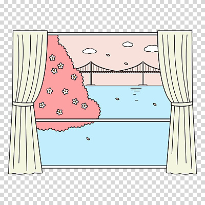 구름 편집이미지 분홍색 창문 누끼 풍경 사람없음 강 봄 벚꽃 커튼 PNG 가교 자연요소 건축물 계절 꽃 컬러 파일형식