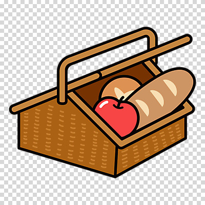 편집이미지 빵 누끼 사람없음 소풍 갈색 사과 바게트 PNG 소풍바구니 음식 컬러 과일 야외활동 바구니 파일형식