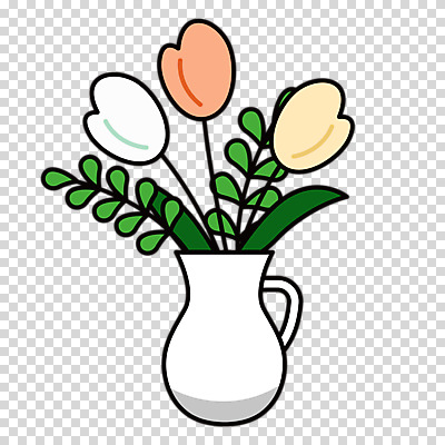 편집이미지 잎 누끼 사람없음 꽃병 봄 튤립 PNG 식물 계절 꽃 파일형식