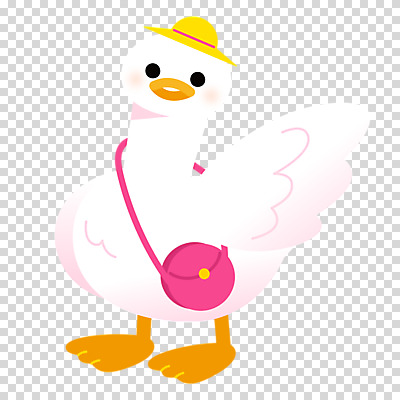편집이미지 캐릭터 모자 한마리 분홍색 가방 오리 누끼 사람없음 손인사 PNG 1 잡화 컬러 조류 인사 파일형식