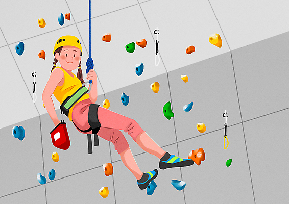 전신 PSD 여자 어린이 밧줄 스포츠 일러스트 매달리기 한명 소녀 운동 잡기 안전모 주머니 역동적 오르기 암벽등반 암벽등반가 인공암벽등반 클라이밍 소녀한명만 국내일러스트 1 줄 컨셉 모션 건강 사람 등산 등반 헬멧 안전장비 여자한명만 소녀만 파일형식