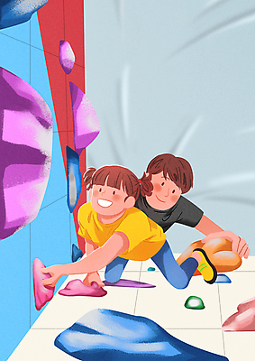 전신 PSD 여자 남자 어린이 스포츠 일러스트 소녀 상반신 성인 두명 운동 잡기 도움 아빠 역동적 오르기 암벽등반 암벽등반가 인공암벽등반 클라이밍 국내일러스트 컨셉 가족 모션 건강 사람 등산 등반 파일형식