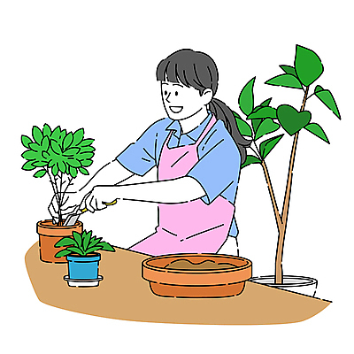 여자 화분 화초 일러스트 한명 들기 상반신 성인 취미 원예 원예식물 심기 원예용품 성인여자한명만 홈가드닝 국내일러스트 AI파일 식물 1 생활용품 모션 사람 여자한명만 성인여자만 파일형식 벡터