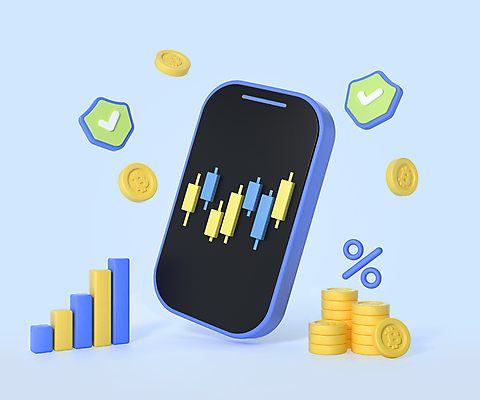 PSD 편집이미지 그래프 사람없음 경제 파란색 스마트폰 노란색 3D 주식 투자 동전탑 주식표 가상화폐 편집3D 컬러 돈 비즈니스 금융 핸드폰 스마트기기 쌓기 동전 디지털합성 파일형식