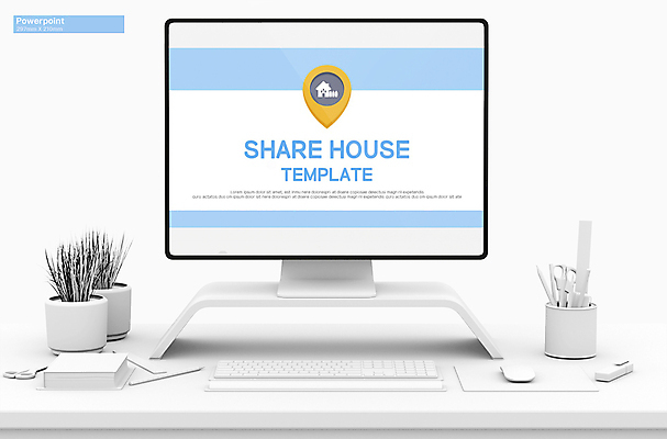 템플릿 하늘색 사람없음 PPT 프레젠테이션 문서템플릿 계약 공유 애니형PPT 9P 쉐어하우스 이미지템플릿 비즈니스 주택 파란색 파일형식 공유경제