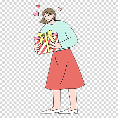 전신 편집이미지 여자 한명 미소 들기 누끼 성인 선물상자 하트 PNG 성인여자한명만 모양 1 모션 표정 선물 사람 상자 여자한명만 성인여자만 파일형식