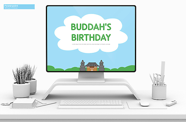 구름 템플릿 하늘색 불교 사람없음 부처님오신날 사찰 석탑 PPT 프레젠테이션 문서템플릿 애니형PPT 9P 이미지템플릿 자연요소 기념일 종교 종교건축 파란색 탑 파일형식