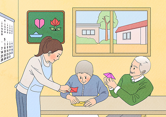 PSD 나무 여자 노년 남자 일러스트 창문 숙이기 서기 들기 앉기 상반신 성인 건물 세명 칠판 달력 봉사 노인복지 종이접기 색종이 창밖 돌봄 돌봄서비스 돌보미 국내일러스트 식물 직업 건축물 종이 포즈 모션 사람 도움 복지 서비스 접기 파일형식