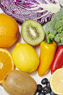 포토 JPG 스튜디오촬영 음식 오렌지 파프리카 실내 키위 근접촬영 사람없음 컬러풀 레몬 블루베리 컬러푸드 적채 미니파프리카 적양배추 국내포토 뷰포인트 컬러 채소 과일 내부 양배추 파일형식