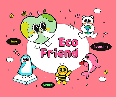 나무 구름 꽃 분홍색 말풍선 일러스트 안기 들기 사람없음 반짝임 새싹 자연보호 하트 벌 돌고래 에코 펭귄 북극곰 빙하 멸종위기동물 일러캐릭터 멸종위기종 지구캐릭터 AI파일 자연요소 모양 식물 동물 캐릭터 지구 컬러 곤충 곰 포유류 모션 자연 조류 환경 수중동물 보호 파일형식 벡터