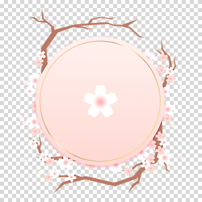편집이미지 분홍색 프레임 누끼 사람없음 봄 벚꽃 원형 벚나무 PNG 도형 나무 계절 꽃 컬러 파일형식