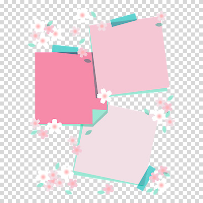 편집이미지 분홍색 프레임 누끼 사람없음 사각형 봄 벚꽃 메모지 테이프 PNG 도형 계절 꽃 컬러 문구용품 사무용품 파일형식