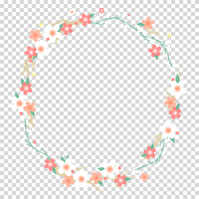 편집이미지 꽃 줄기 프레임 누끼 사람없음 봄 벚꽃 원형 PNG 도형 식물 계절 파일형식