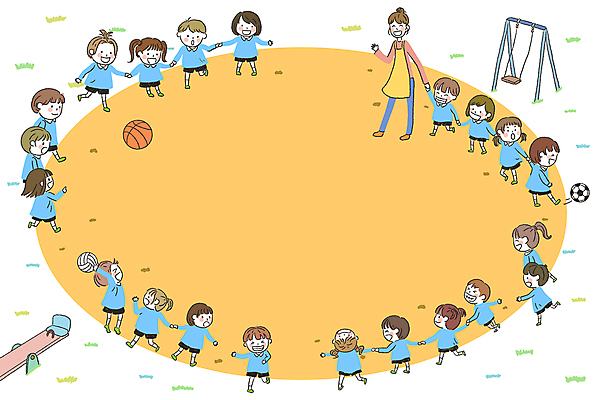 PSD 여자 남자 어린이 일러스트 축구공 공 프레임 농구공 서기 웃음 소녀 소년 여러명 성인 노란색 손들기 손잡기 유치원 그네 공놀이 유치원복 시소 유치원선생님 공차기 카피스페이스 국내일러스트 옷 교육 컬러 다수 축구용품 모션 놀이 농구 표정 사람 교사 공백 놀이기구 파일형식