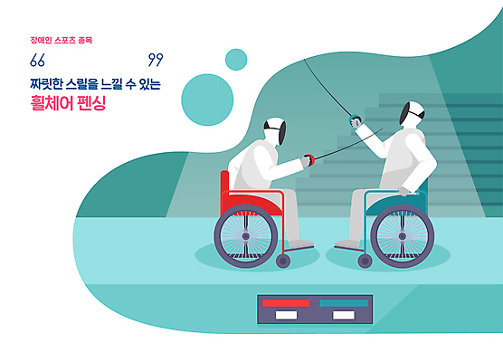 전신 일러스트 들기 사람 앉기 경기 성인 두명 장애인 휠체어 청록색 펜싱 펜싱선수 민트색 점수판 패럴림픽 펜싱검 성인만 국내일러스트 AI파일 스포츠 컬러 올림픽 모션 운동선수 장애 펜싱용품 파일형식 벡터