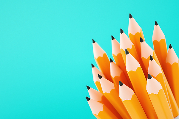 PSD 편집 편집이미지 사람없음 연필 3D 모형 디지털합성 민트색 카피스페이스 편집소스 편집3D 컬러 학용품 필기구 공백 파일형식