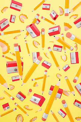 PSD 편집 편집이미지 사람없음 연필 노란색 3D 모형 디지털합성 연필깎이 연필재 카피스페이스 편집소스 편집3D 컬러 문구용품 학용품 필기구 공백 파일형식