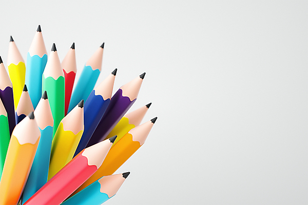 PSD 편집 편집이미지 프레임 사람없음 연필 3D 모형 디지털합성 무지개색 카피스페이스 편집소스 편집3D 학용품 컬러풀 필기구 공백 파일형식