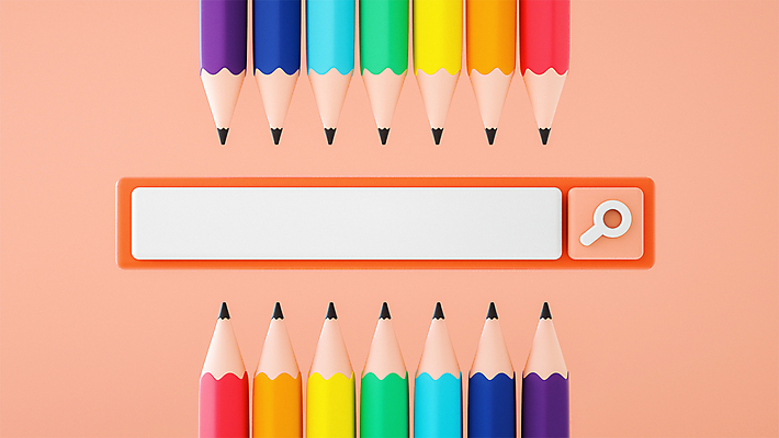 PSD 편집 편집이미지 프레임 사람없음 연필 3D 모형 디지털합성 무지개색 검색창 카피스페이스 편집소스 코랄 편집3D 컬러 학용품 컬러풀 필기구 공백 파일형식