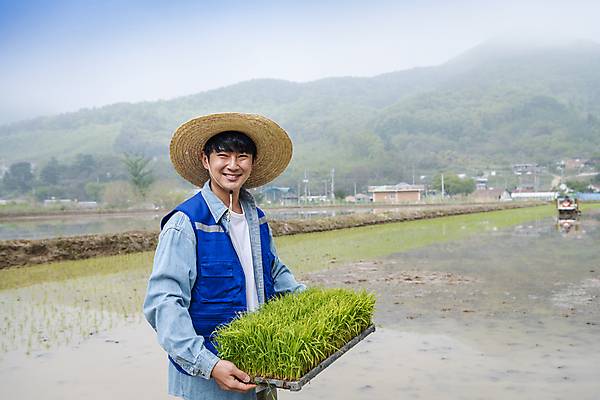 포토 JPG 주간 남자 농업 한명 미소 들기 상반신 20대 성인 야외 옆모습 한국인 농촌 농부 모내기 성인남자한명만 청년농부 국내포토 여주시 자연요소 직업 1 산업 뷰포인트 모션 표정 사람 동양인 청년 시골 경기도 남자한명만 성인남자만 파일형식