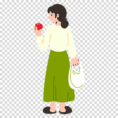 전신 편집이미지 여자 봉투 한명 들기 누끼 성인 장보기 사과 PNG 성인여자한명만 1 과일 모션 사람 여자한명만 성인여자만 파일형식