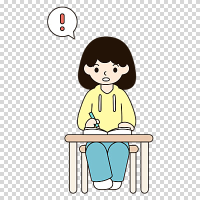전신 편집이미지 여자 어린이 말풍선 의자 한명 누끼 앉기 소녀 책 학습 기록 느낌표 책상 PNG 소녀한명만 1 기호 교육 가구 모션 사람 여자한명만 소녀만 파일형식