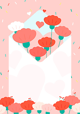 분홍색 일러스트 편지봉투 프레임 사람없음 하트 축하 편지 카네이션 감사 꽃가루 가정의달 카피스페이스 국내일러스트 AI파일 모양 꽃 감정 컬러 컨셉 봉투 공백 5월 가루 파일형식 벡터