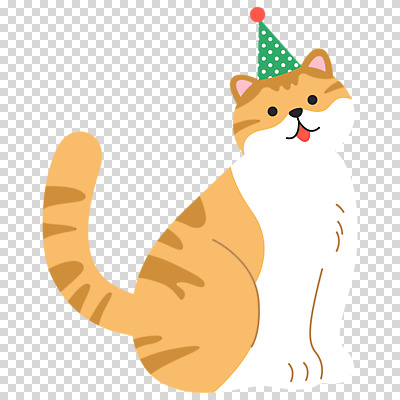 편집이미지 한마리 누끼 사람없음 고양이 고깔모자 PNG 세계고양이의날 모자_잡화 1 기념일 포유류 반려동물 파일형식