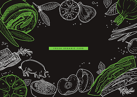 라인일러스트 일러스트 양파 마늘 돼지고기 사람없음 연두색 검은색 돼지 사과 허브 삼겹살 파 통후추 국내일러스트 AI파일 식물 컬러 채소 과일 포유류 육류 초록색 후추 파일형식 벡터