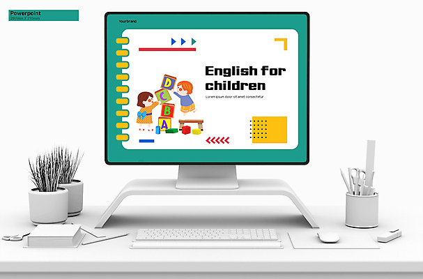 전신 템플릿 알파벳 영어 여자 어린이교육 남자 어린이 소녀 소년 두명 초록색 쌓기 블록 PPT 프레젠테이션 큐브 문서템플릿 에듀 어린이만 애니형PPT 이미지템플릿 문자 교육 컬러 모션 사람 에듀케이션 파일형식