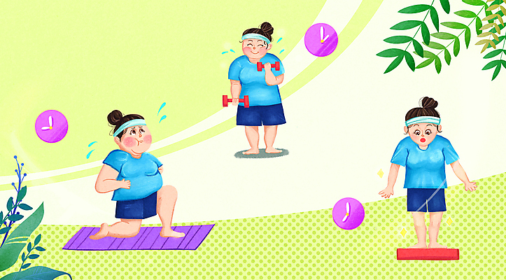 전신 PSD 식물 응시 여자 시계 다이어트 일러스트 들기 성인 세명 연두색 운동 놀람 아령 매트 체중계 감량 런지 열심 성인여자만 꾸준함 국내일러스트 시선 감정 컨셉 모션 표정 건강 사람 초록색 여자만 성인만 파일형식